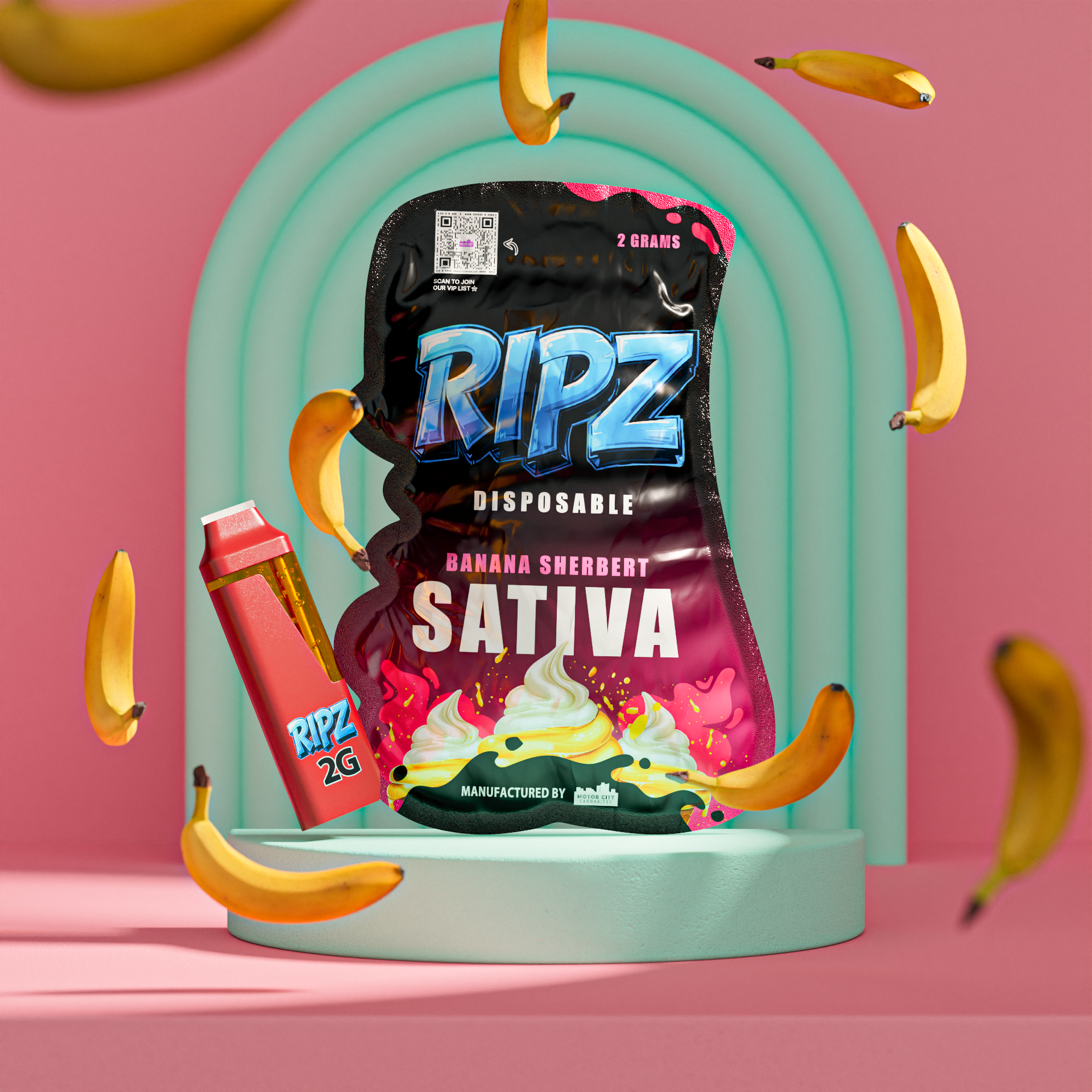 Ripz Banana Sherbert | Premium 2g Disposable | Ripz Disposable