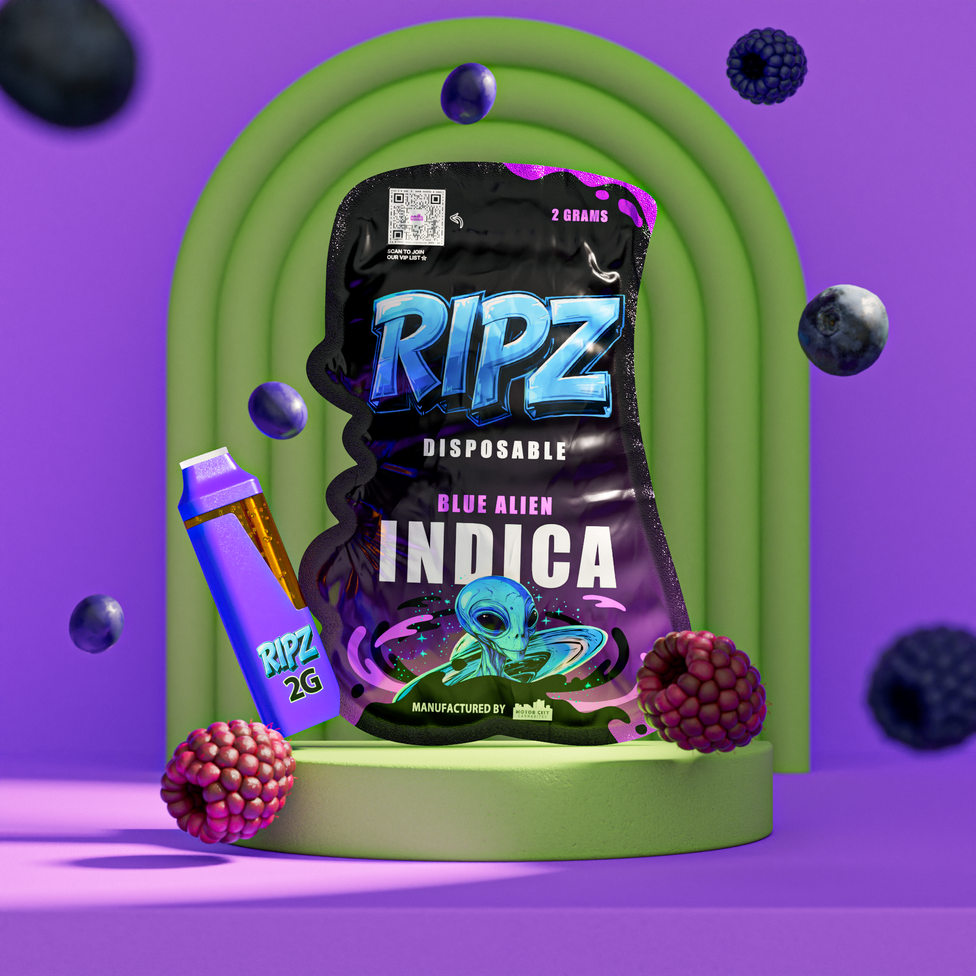 Ripz Blue Alien | Premium 2g Disposable | Ripz Disposable