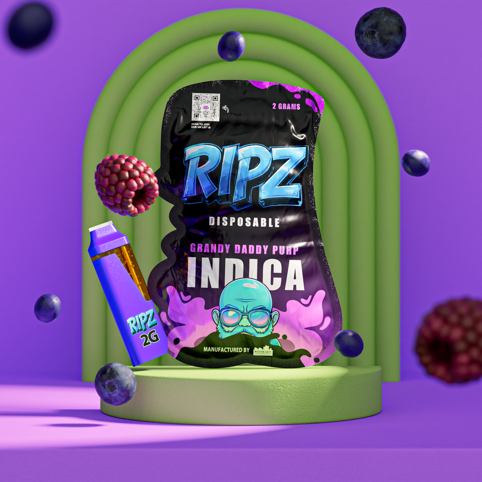 Ripz Grandy Daddy Purp | Premium 2g Disposable | Ripz Disposable
