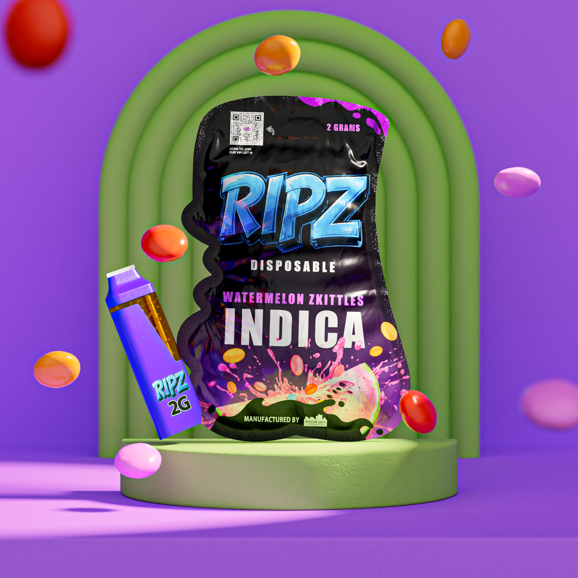 Ripz Watermelon Zkittle | Premium 2g Disposable | Ripz Disposable