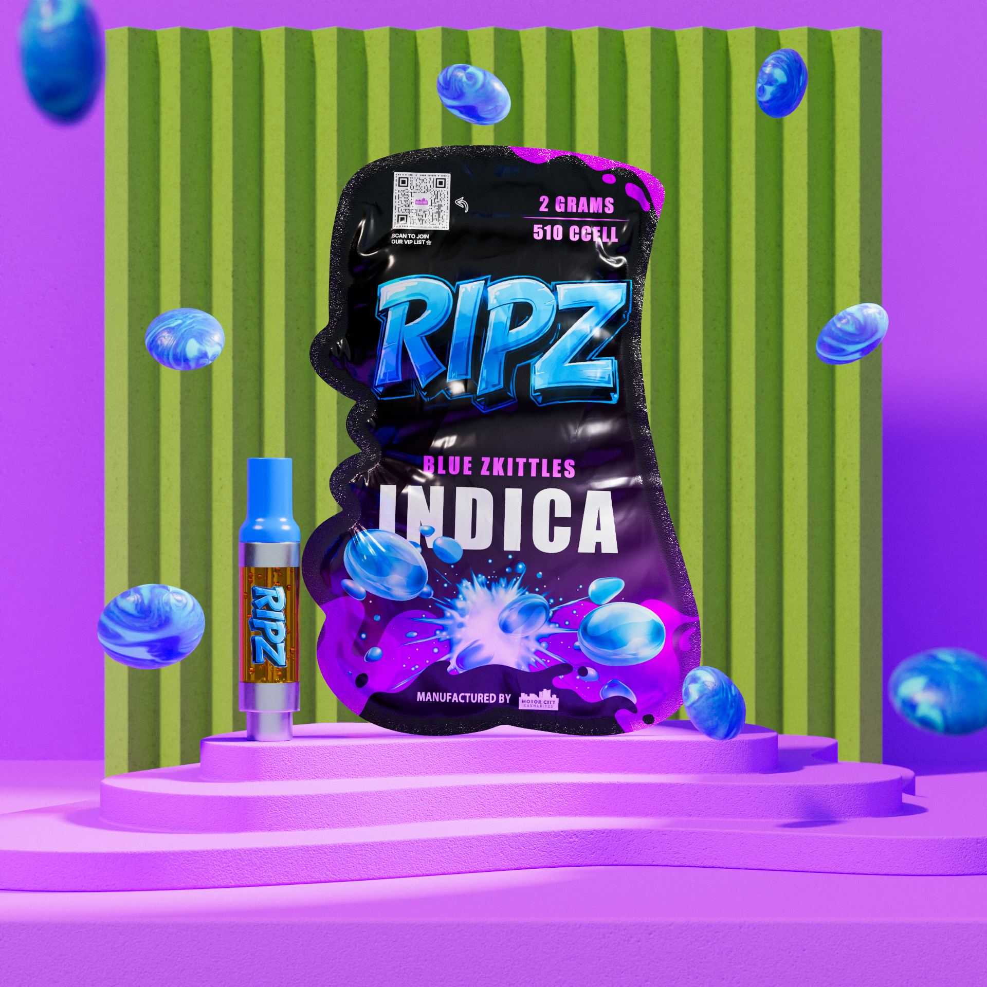 Ripz Blue Zkittles | Premium 2g Cart | Ripz 2g Disposable
